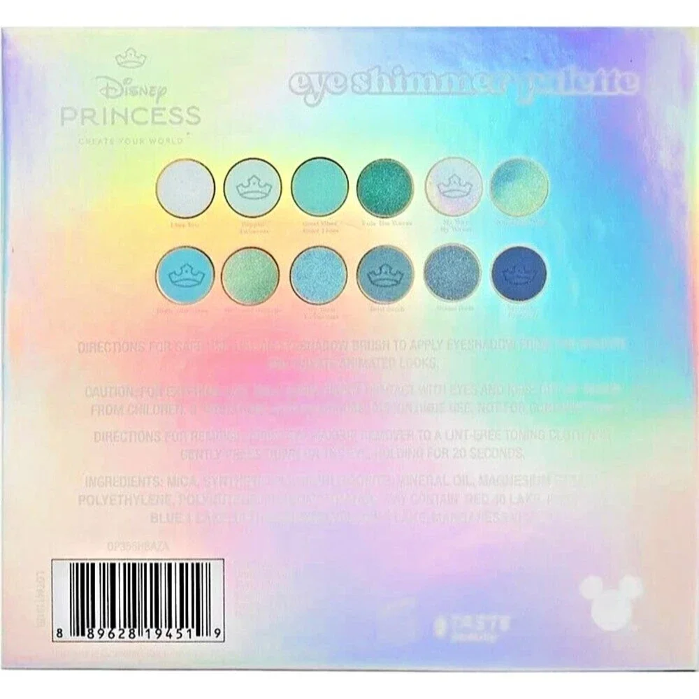 Disney Princess Ariel Mermaid Eye Shimmer 12-color Eyeshadow Palette Makeup NEW